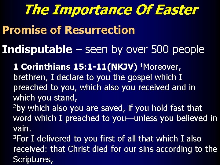 The Importance Of Easter Promise of Resurrection Indisputable – seen by over 500 people