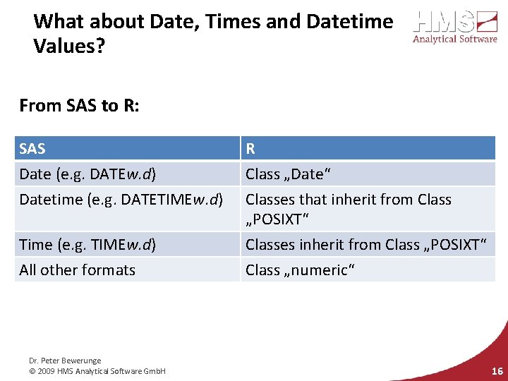 What about Date, Times and Datetime Values? From SAS to R: SAS Date (e.
