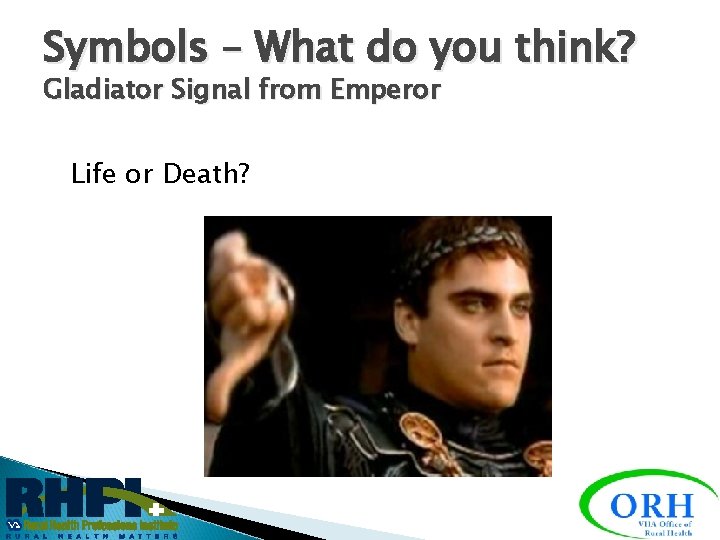Symbols – What do you think? Gladiator Signal from Emperor Life or Death? 
