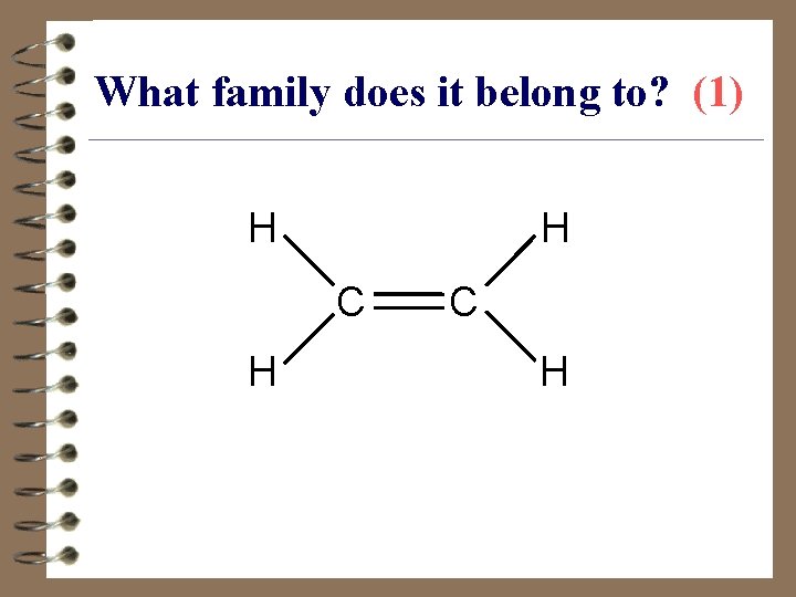 What family does it belong to? (1) H H C H 