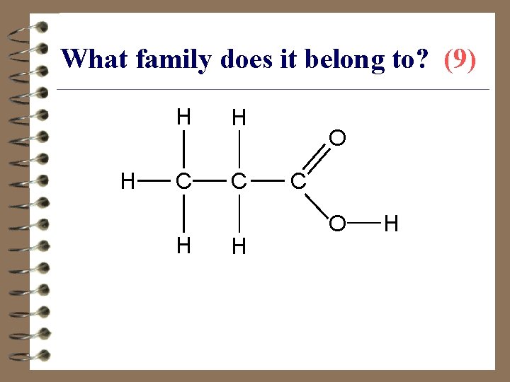 What family does it belong to? (9) H H H C C H H