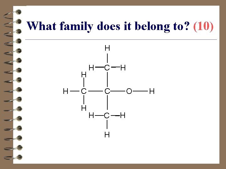 What family does it belong to? (10) H H H C C H H