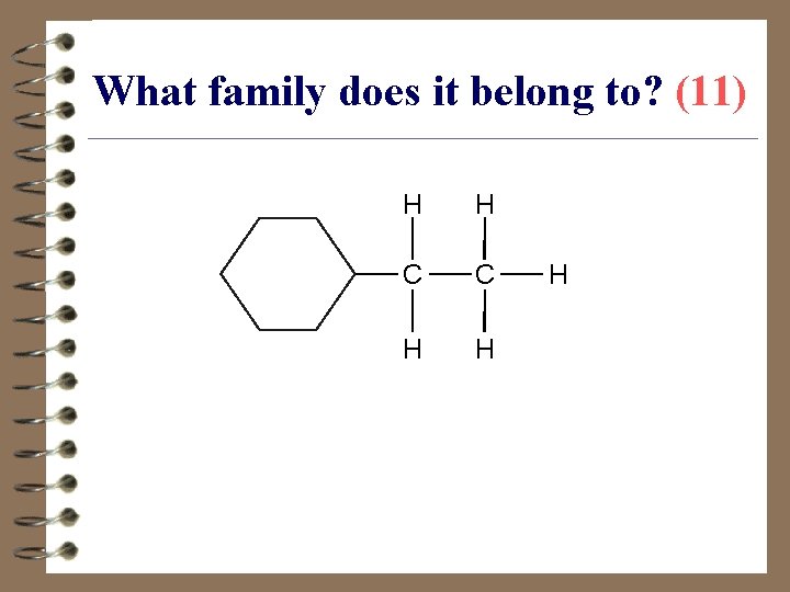 What family does it belong to? (11) H H C C H H H