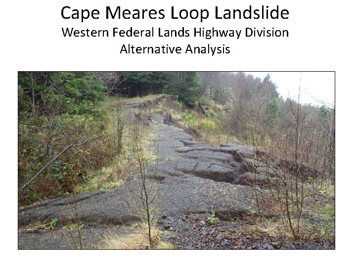 Cape Meares Loop Landslide Western Federal Lands Highway Division Alternative Analysis 