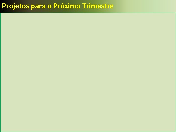 Projetos para o Próximo Trimestre 