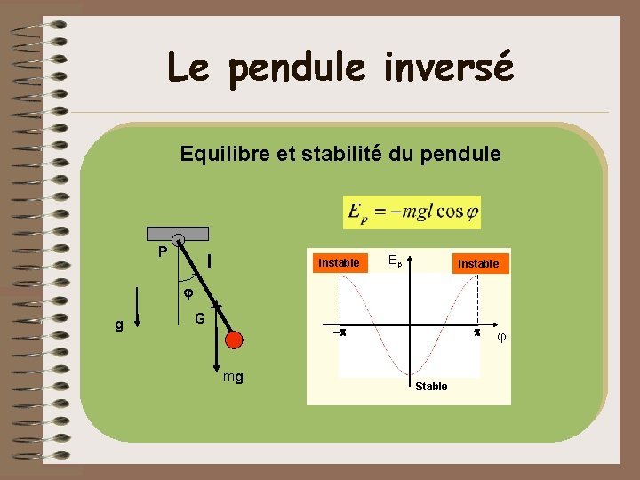 Udppc 2014 Stabilisation dun quilibre instable Plan Le