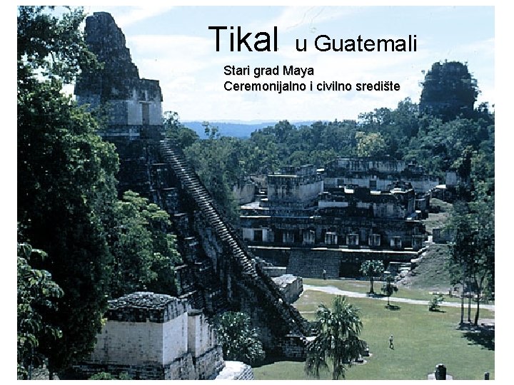 Tikal u Guatemali Stari grad Maya Ceremonijalno i civilno središte 