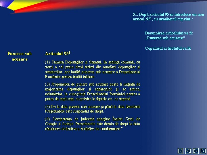 51. După articolul 95 se introduce un nou articol, 951, cu următorul cuprins :