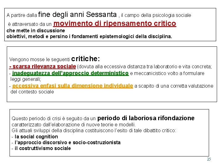 A partire dalla fine degli anni Sessanta , il campo della psicologia sociale è