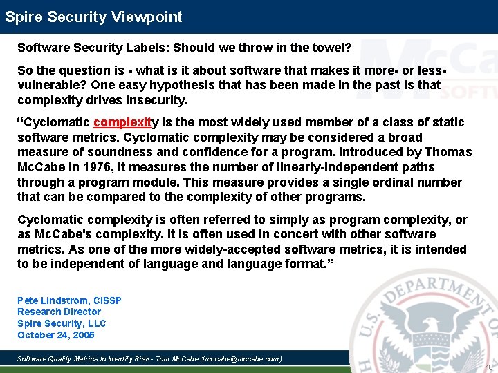 Spire Security Viewpoint Software Security Labels: Should we throw in the towel? So the Spire Security Viewpoint Software Security Labels: Should we throw in the towel? So the
