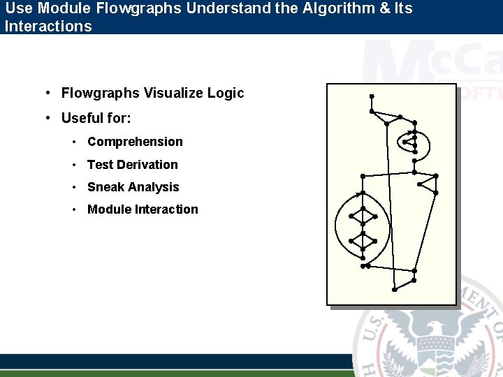 Use Module Flowgraphs Understand the Algorithm & Its Interactions • Flowgraphs Visualize Logic • Use Module Flowgraphs Understand the Algorithm & Its Interactions • Flowgraphs Visualize Logic •