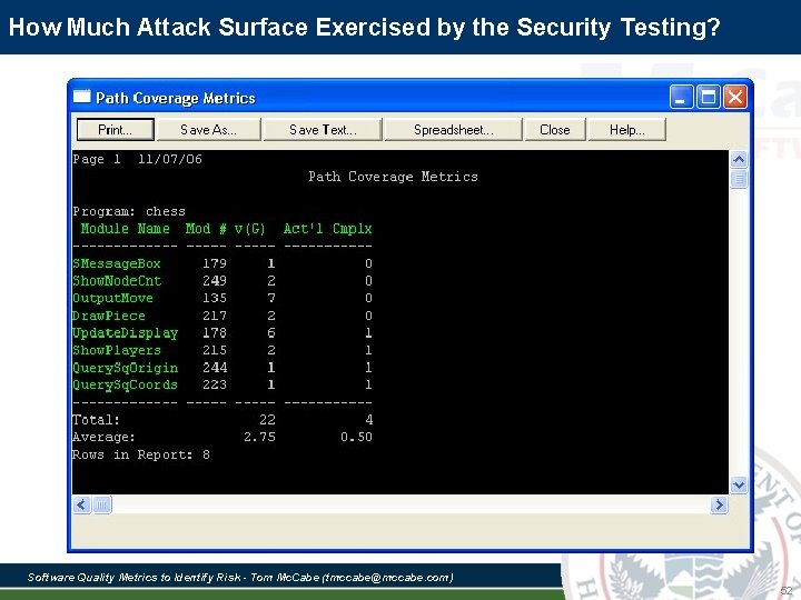 How Much Attack Surface Exercised by the Security Testing? Software Quality Metrics to Identify How Much Attack Surface Exercised by the Security Testing? Software Quality Metrics to Identify