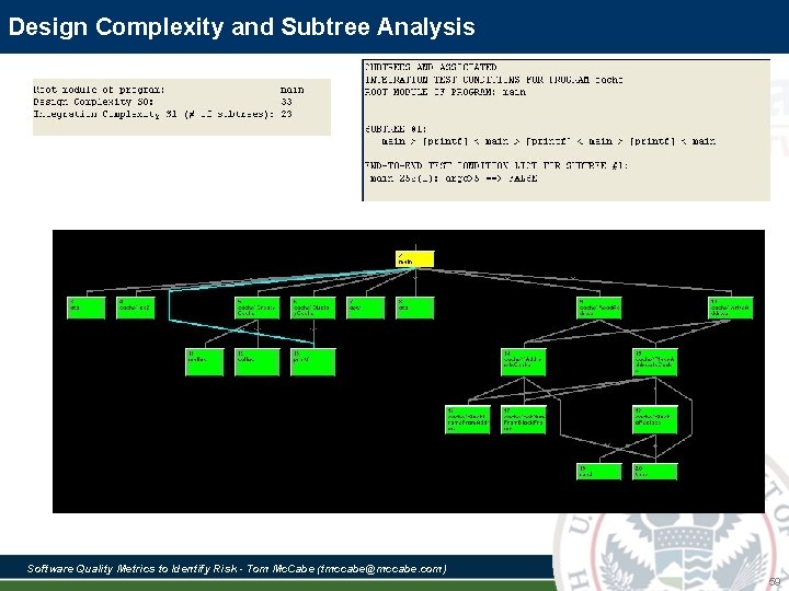 Design Complexity and Subtree Analysis Software Quality Metrics to Identify Risk - Tom Mc. Design Complexity and Subtree Analysis Software Quality Metrics to Identify Risk - Tom Mc.