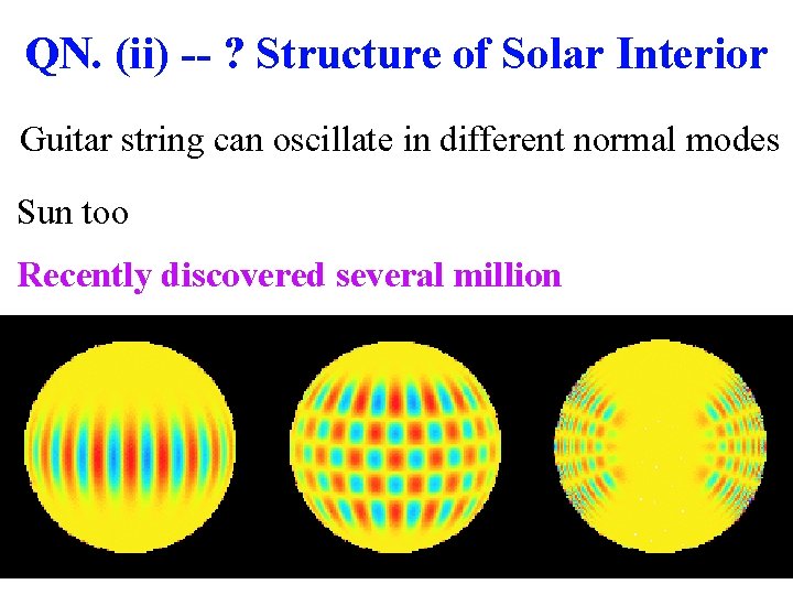 QN. (ii) -- ? Structure of Solar Interior Guitar string can oscillate in different