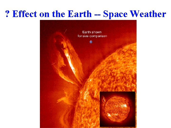 ? Effect on the Earth -- Space Weather 