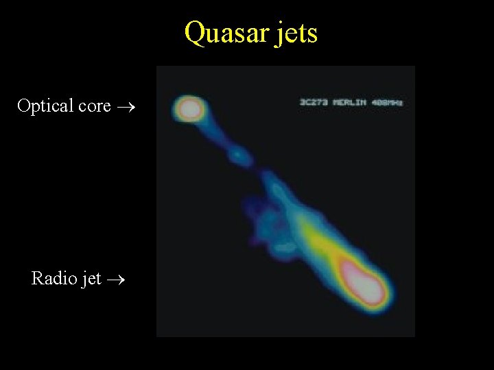 Quasar jets Optical core Radio jet 