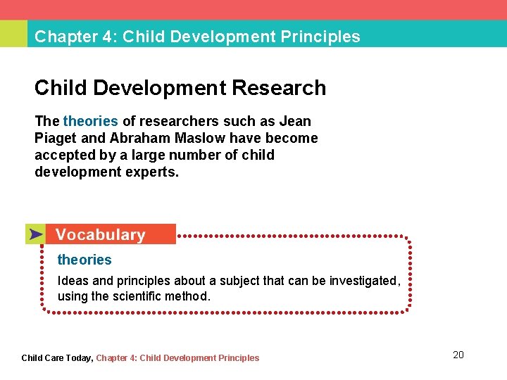 Chapter 4: Child Development Principles Child Development Research The theories of researchers such as Chapter 4: Child Development Principles Child Development Research The theories of researchers such as