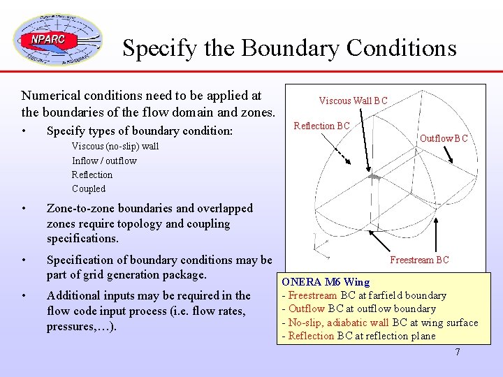 Specify the Boundary Conditions Numerical conditions need to be applied at the boundaries of