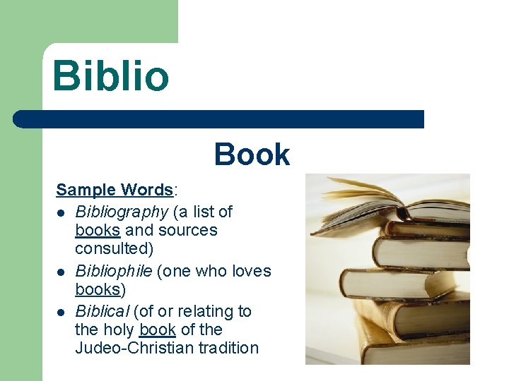 Biblio Book Sample Words: l Bibliography (a list of books and sources consulted) l