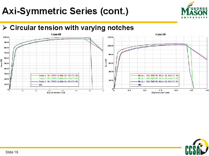 Axi-Symmetric Series (cont. ) Ø Circular tension with varying notches Slide 16 Axi-Symmetric Series (cont. ) Ø Circular tension with varying notches Slide 16