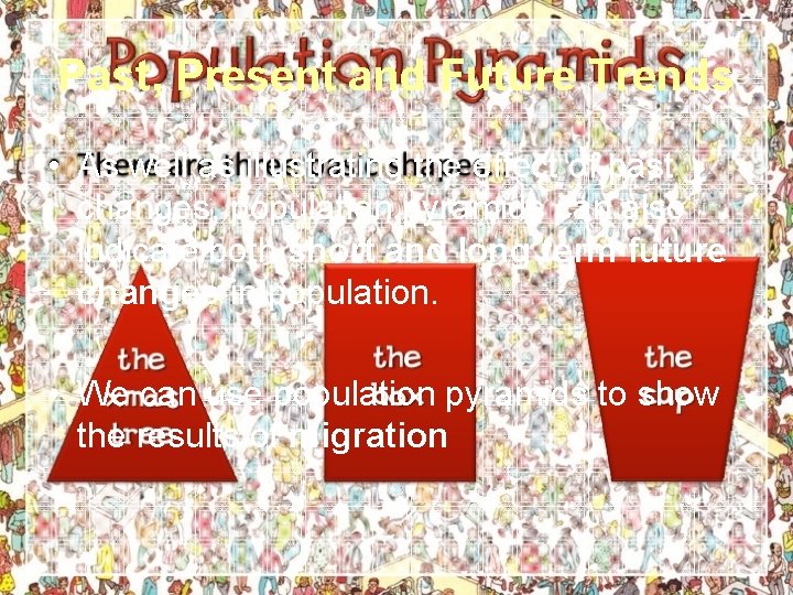 Past, Present and Future Trends • As well as illustrating the effect of past