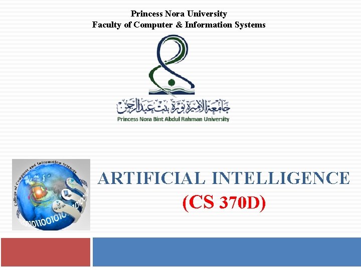 Princess Nora University Faculty of Computer & Information Systems ARTIFICIAL INTELLIGENCE (CS 370 D)