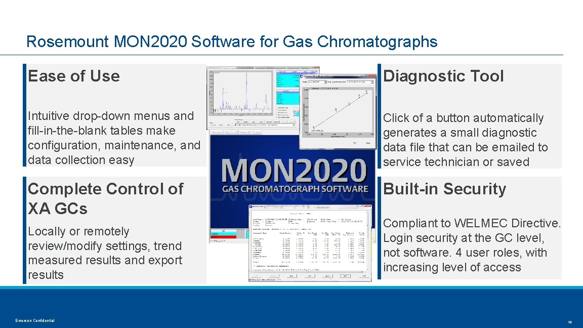 Rosemount MON 2020 Software for Gas Chromatographs Ease of Use Diagnostic Tool Intuitive drop-down