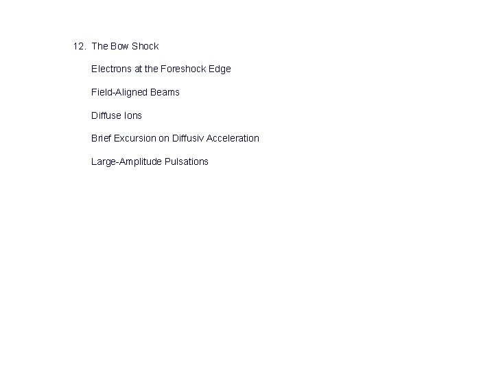 12. The Bow Shock Electrons at the Foreshock Edge Field-Aligned Beams Diffuse Ions Brief