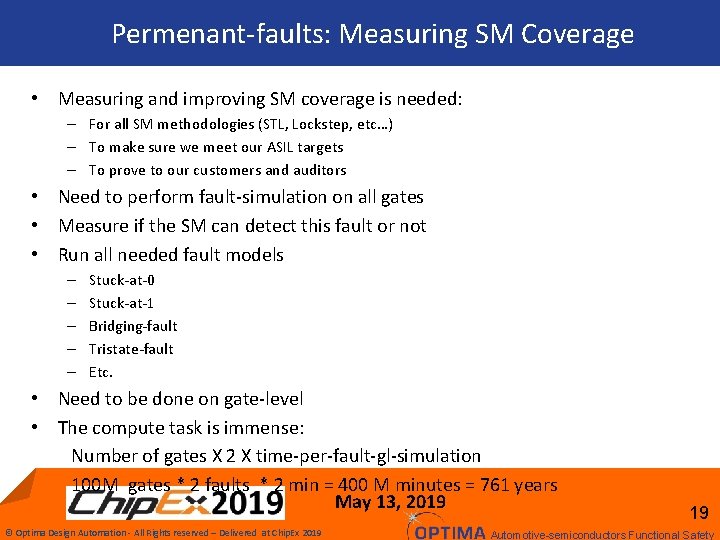 Permenant-faults: Measuring SM Coverage • Measuring and improving SM coverage is needed: – For