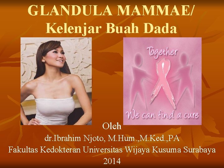 GLANDULA MAMMAE/ Kelenjar Buah Dada Oleh dr. Ibrahim Njoto, M. Hum. , M. Ked.
