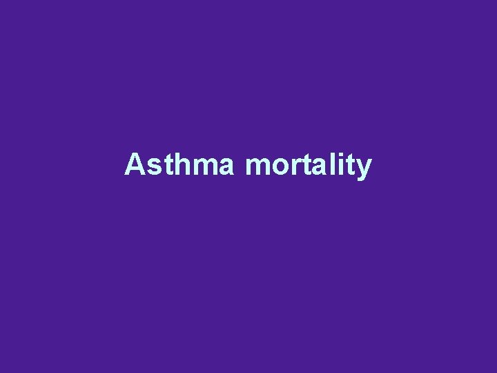 Asthma mortality 