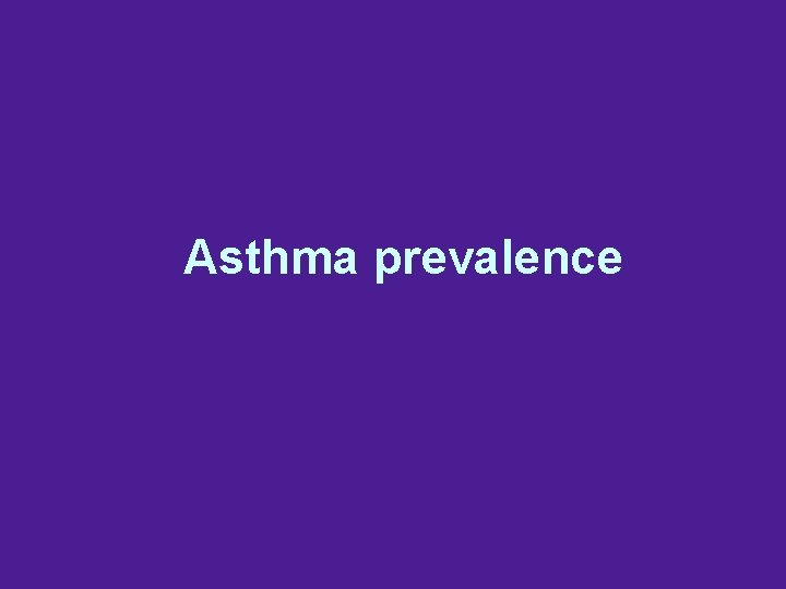 Asthma prevalence 