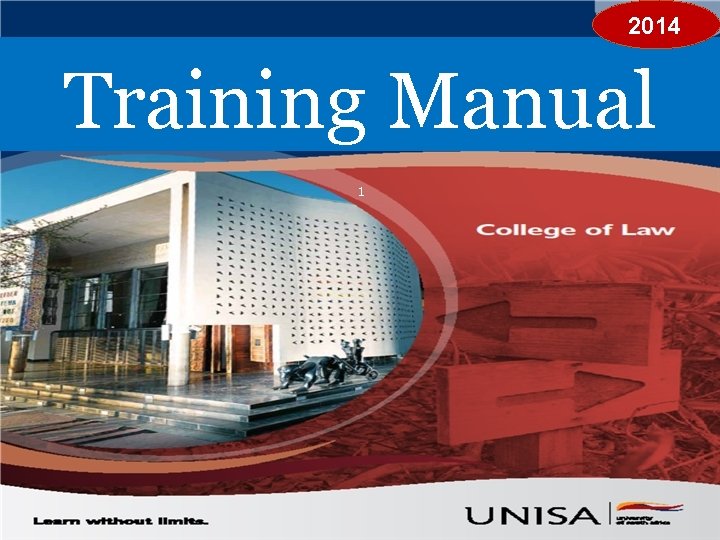 Training Manual 2014 Training Manual 1 1 