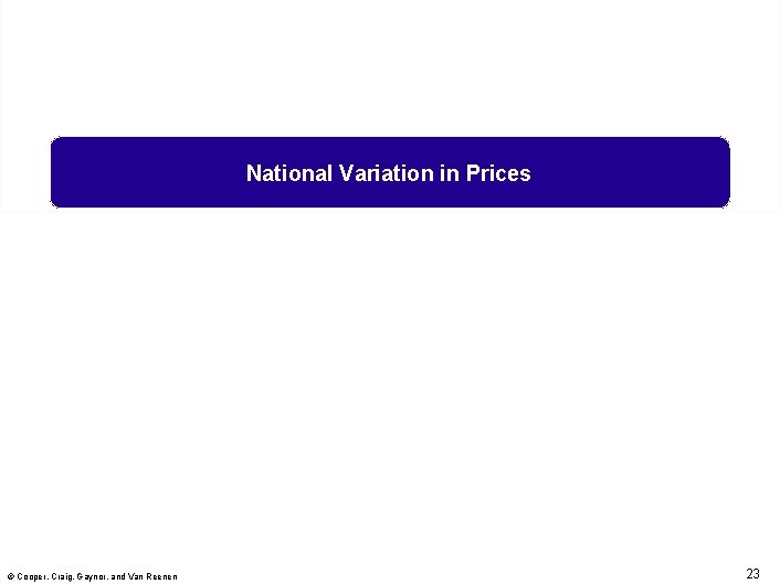 National Variation in Prices © Cooper, Craig, Gaynor, and Van Reenen 23 