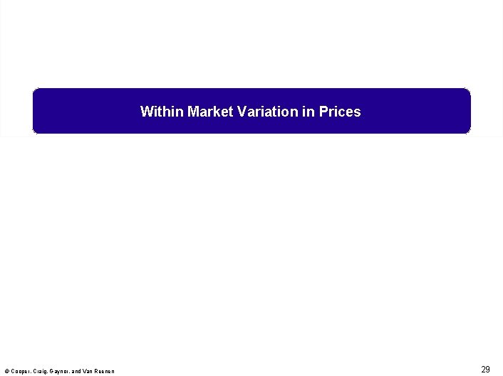 Within Market Variation in Prices © Cooper, Craig, Gaynor, and Van Reenen 29 