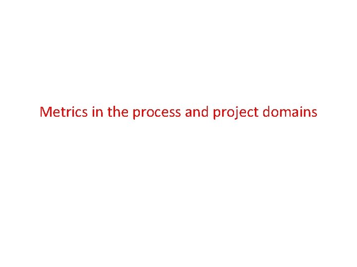 Metrics in the process and project domains 