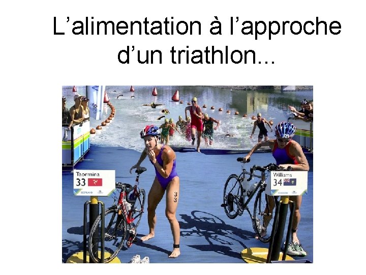 L’alimentation à l’approche d’un triathlon. . . 