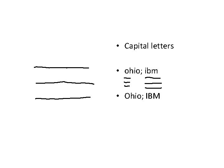 • Capital letters • ohio; ibm • Ohio; IBM • Capital letters • ohio; ibm • Ohio; IBM