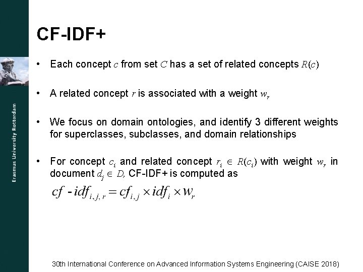 CF-IDF+ • Each concept c from set C has a set of related concepts
