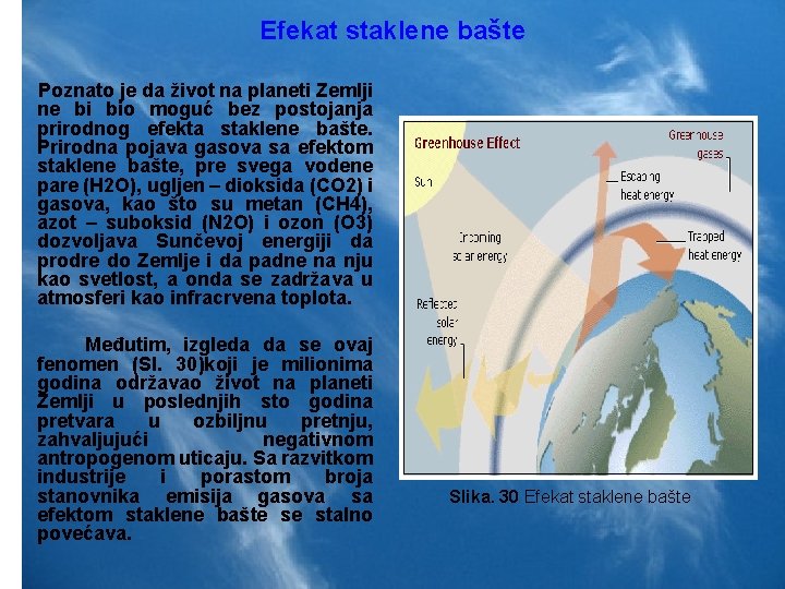 Efekat staklene bašte Poznato je da život na planeti Zemlji ne bi bio moguć