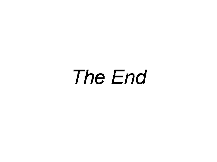 The End 