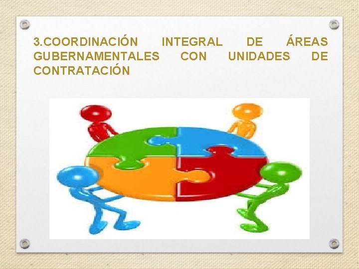 3. COORDINACIÓN INTEGRAL DE ÁREAS GUBERNAMENTALES CON UNIDADES DE CONTRATACIÓN 