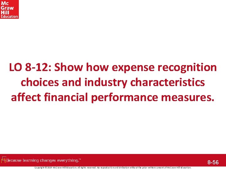 LO 8 -12: Show expense recognition choices and industry characteristics affect financial performance measures.