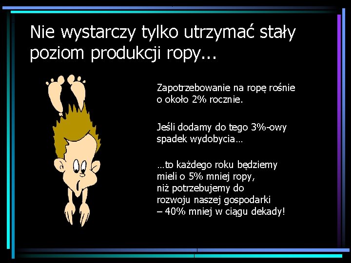 Nie wystarczy tylko utrzymać stały poziom produkcji ropy. . . Zapotrzebowanie na ropę rośnie