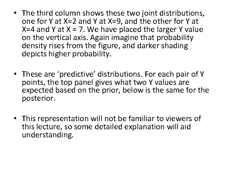  • The third column shows these two joint distributions, one for Y at