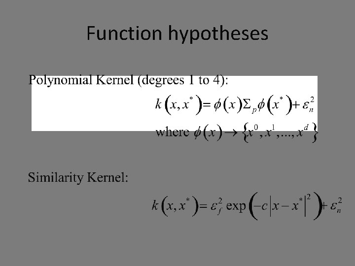 Function hypotheses 