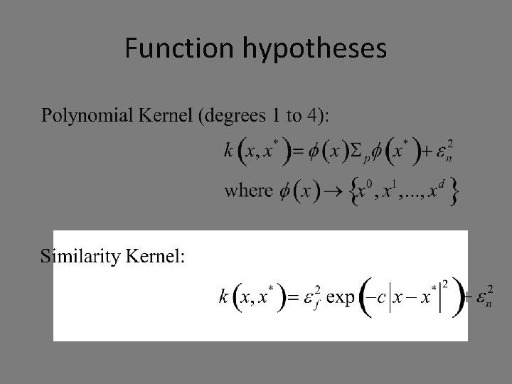 Function hypotheses 