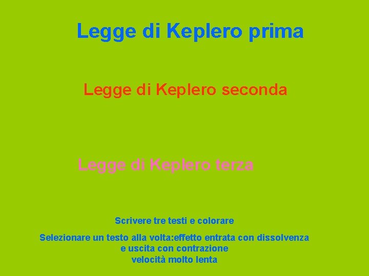 Legge di Keplero prima Legge di Keplero seconda Legge di Keplero terza Scrivere testi