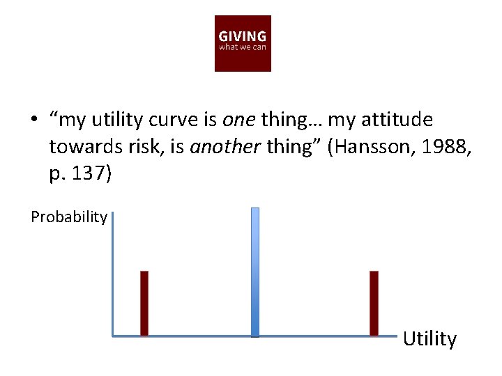  • “my utility curve is one thing… my attitude towards risk, is another