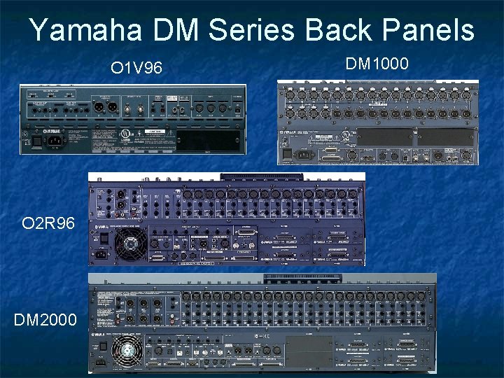 Yamaha DM Series Back Panels O 1 V 96 O 2 R 96 DM Yamaha DM Series Back Panels O 1 V 96 O 2 R 96 DM